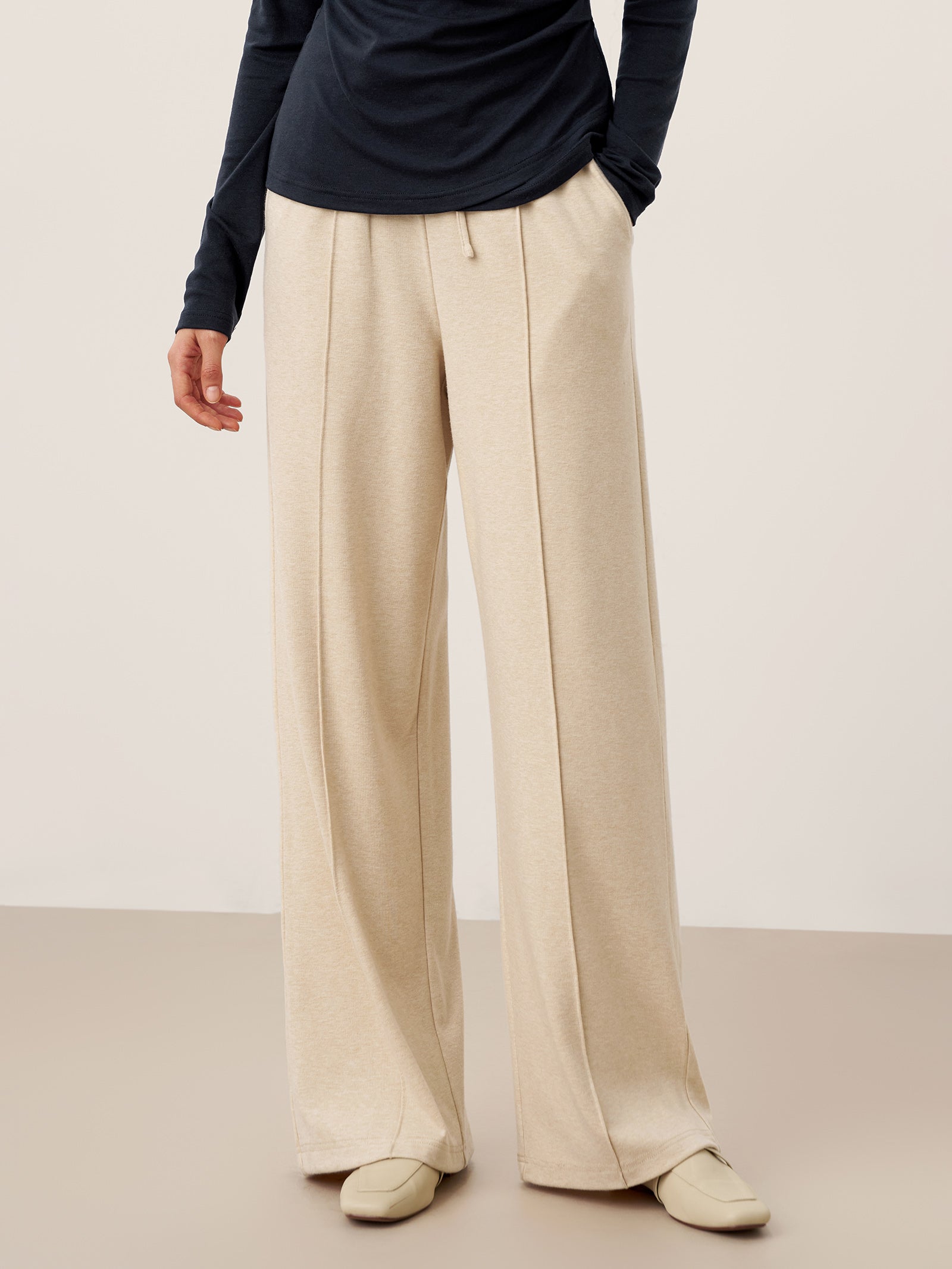 Lyocell-Blend Sculpted Pin-Tuck Drawstring Straight Trousers TAMSIN
