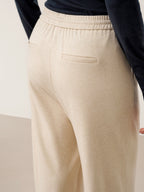 Lyocell-Blend Sculpted Pin-Tuck Drawstring Straight Trousers TAMSIN
