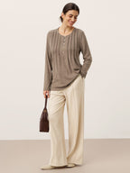 Lyocell-Blend Sculpted Pin-Tuck Drawstring Straight Trousers TAMSIN