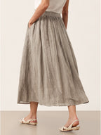 Lyocell Textured Pleated Waist Skirt ROSAMUND