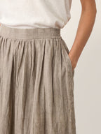 Lyocell Textured Pleated Waist Skirt ROSAMUND