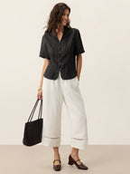 Lyocell Textured Stand Collar Shirt Jacket PHILIPPA