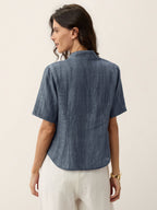 Lyocell Textured Stand Collar Shirt Jacket PHILIPPA