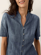 Lyocell Textured Stand Collar Shirt Jacket PHILIPPA
