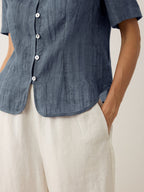 Lyocell Textured Stand Collar Shirt Jacket PHILIPPA