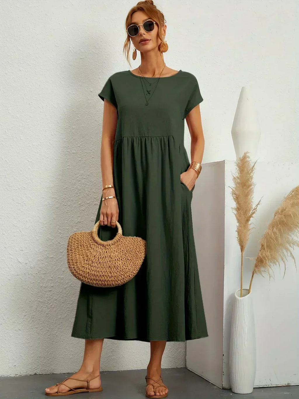 Gabrielle™ — Flowing Midi Dress with Timeless Elegance