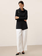 Lenzing Modal® Mock Neck Buttoned Stretch Top ZARIA