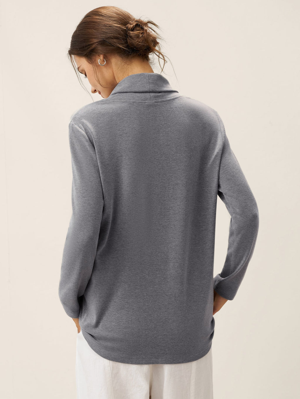 Lenzing Modal® Mock Neck Buttoned Stretch Top ZARIA
