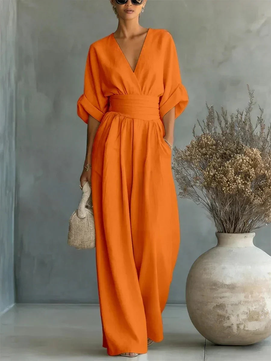 Elegant V-Neck High-Waisted Jumpsuit • S1