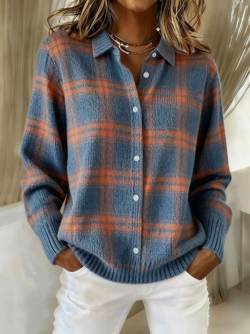 Grace | Plaid Knit Cardigan