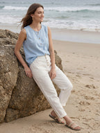 Linen Simple Button Fly Trousers HEIDI
