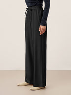 Lyocell-Blend Sculpted Pin-Tuck Drawstring Straight Trousers TAMSIN