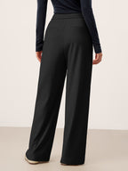 Lyocell-Blend Sculpted Pin-Tuck Drawstring Straight Trousers TAMSIN