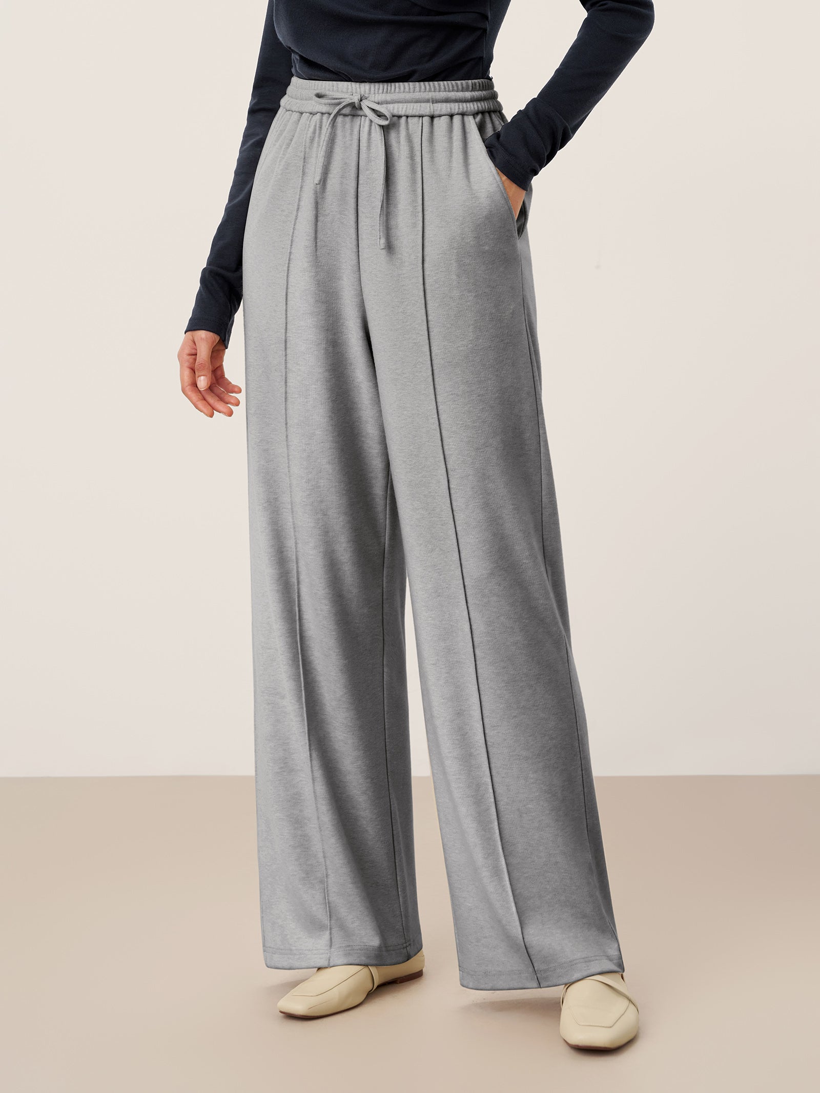 Lyocell-Blend Sculpted Pin-Tuck Drawstring Straight Trousers TAMSIN