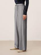 Lyocell-Blend Sculpted Pin-Tuck Drawstring Straight Trousers TAMSIN