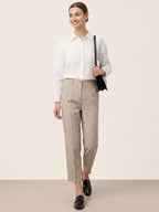 Linen Tailored Straight Cropped Pants LOGAN