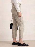 Linen Tailored Straight Cropped Pants LOGAN