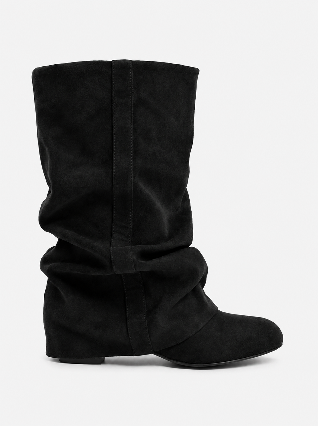 Emilia Slouchy Suede Boots - Black