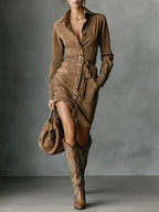 Georgiana™ | Long Sleeve Midi Dress