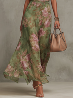 Serena — Elegant Floral Chiffon Halter Maxi Dress