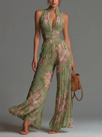 Pleated Floral Chiffon Jumpsuit • S1