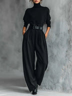 Doveline™ | Turtleneck Sweater & Wide-Leg Pants Set