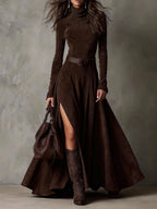Rhiandra™ | Turtleneck Maxi Dress