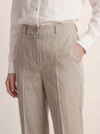 Linen Tailored Straight Cropped Pants LOGAN