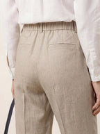 Linen Tailored Straight Cropped Pants LOGAN