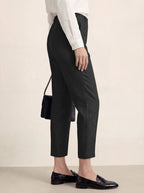 Linen Tailored Straight Cropped Pants LOGAN