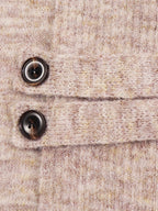 Harlow™ | Oatmeal Ribbed Knit Button-Tab Cardigan