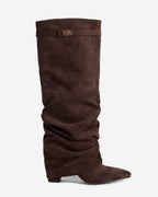 Lavista Slouchy Suede knee high boots - Dark Brown