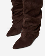 Lavista Slouchy Suede knee high boots - Dark Brown