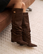Lavista Slouchy Suede knee high boots - Dark Brown