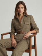 Celia | Checked Jumpsuit with Sophisticated Details • S1