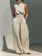 Nuria | Minimalist Sleeveless Top Set • S1