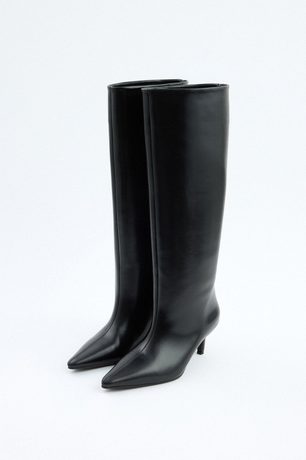Mona Leather knee high boots - Black